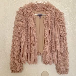EUC Chelsea28 Women’s Faux Fur Fringe Shaggy Coat